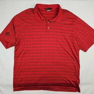 Tiger Woods Nike Golf Polo Shirt XL Dri-Fit Striped Cotton Blend Collared Tuhaye